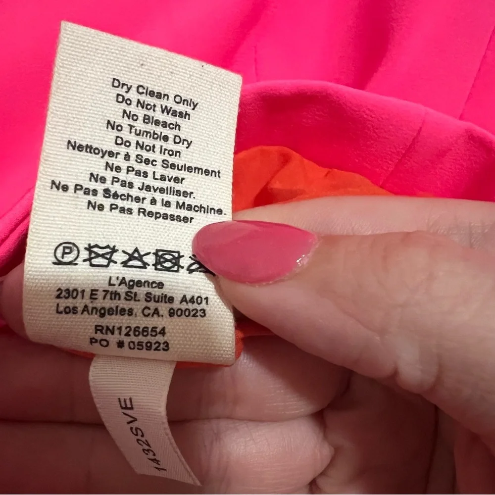 NEW NWT L’AGENCE Kenzie Double Breasted Blazer Jacket Cherry Tomato & Rose Pink